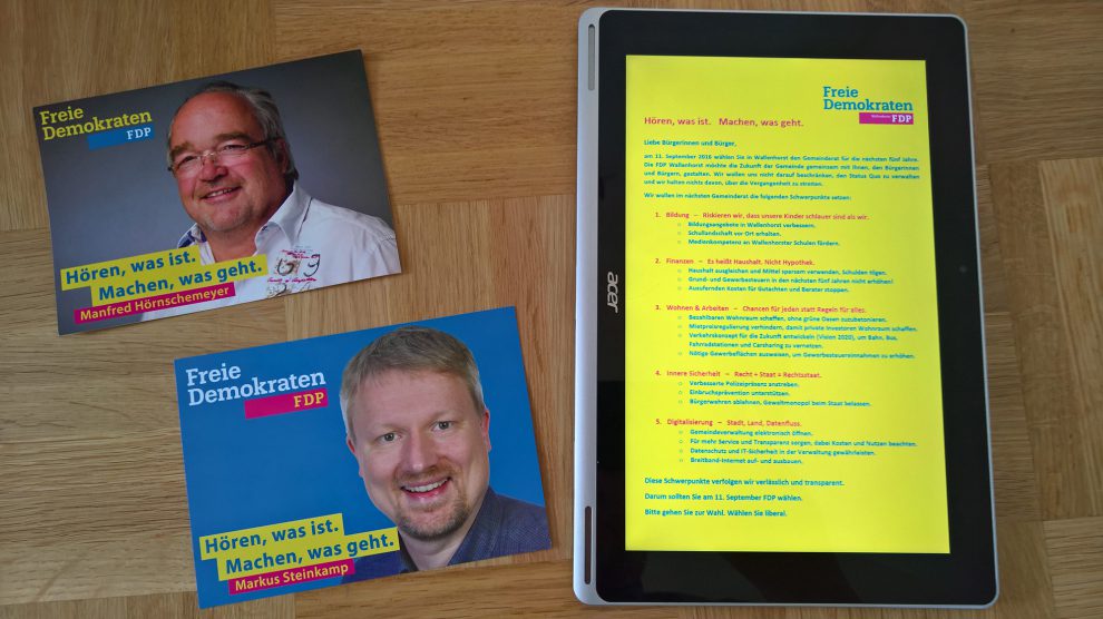 Hören, was ist, Machen, was geht. (Foto: FDP Wallenhorst)