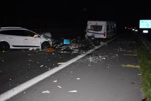 Unfall auf der A1 bei Wallenhorst am Freitagabend. Foto: Polizei Osnabrück