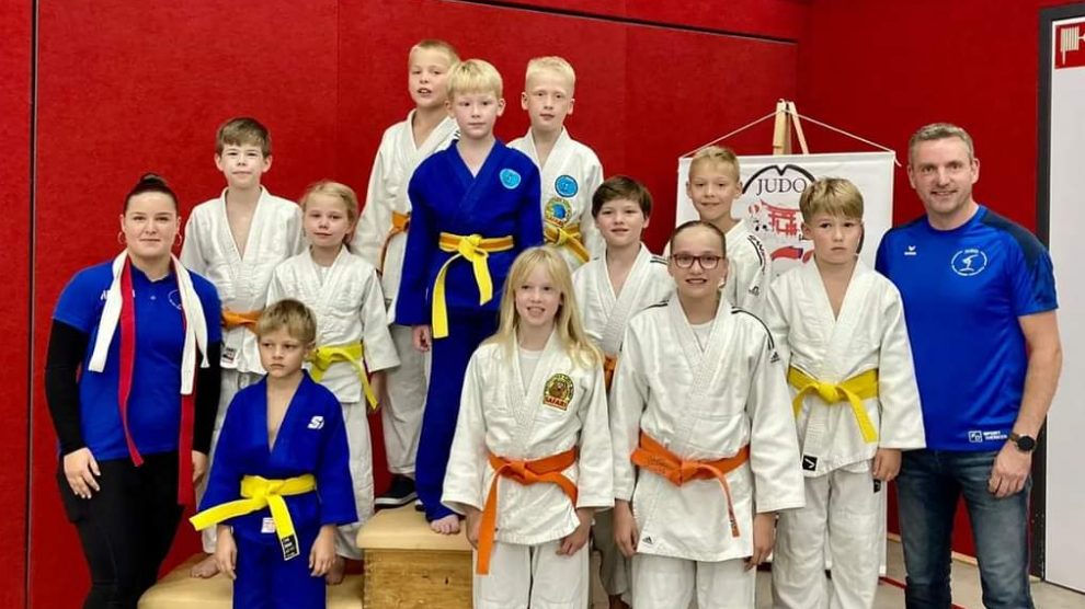 Die erfolgreichen jungen Judoka von Blau-Weiss Hollage der u9 und u13. Foto: Blau-Weiss Hollage Judoabteilung