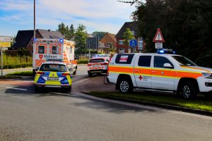 Verkehrsunfall am Wallenhorster Porta-Kreisel: Ein Radfahrer wurde von einem Pkw übersehen. Foto: Marc Dallmöller / md-foto.com