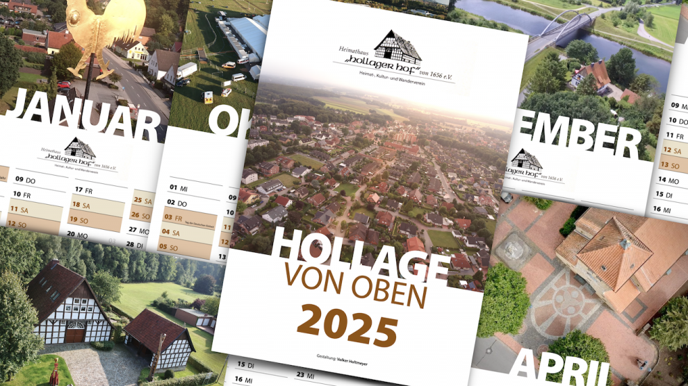 Der "Heimathaus-Kalender" mit Hollager Motiven aus ungewöhnlichen Blickwinkeln. Foto: Volker Holtmeyer