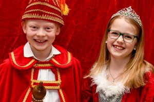 Kinderprinzenpaar 2025: Prinz Leo I. und Prinzessin Janna Luisa I. (Leo Schohaus und Janna Luisa Kühl). Foto: Kurt Flegel