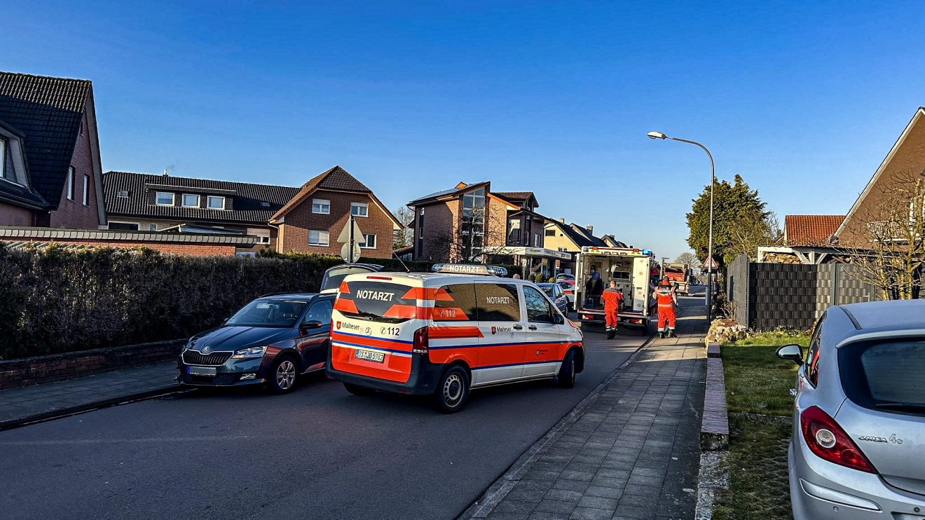 Verkehrsunfall auf der Hans-Böckler-Straße in Wallenhorst am Donnerstagmorgen. Foto: K. S. / md-foto.com