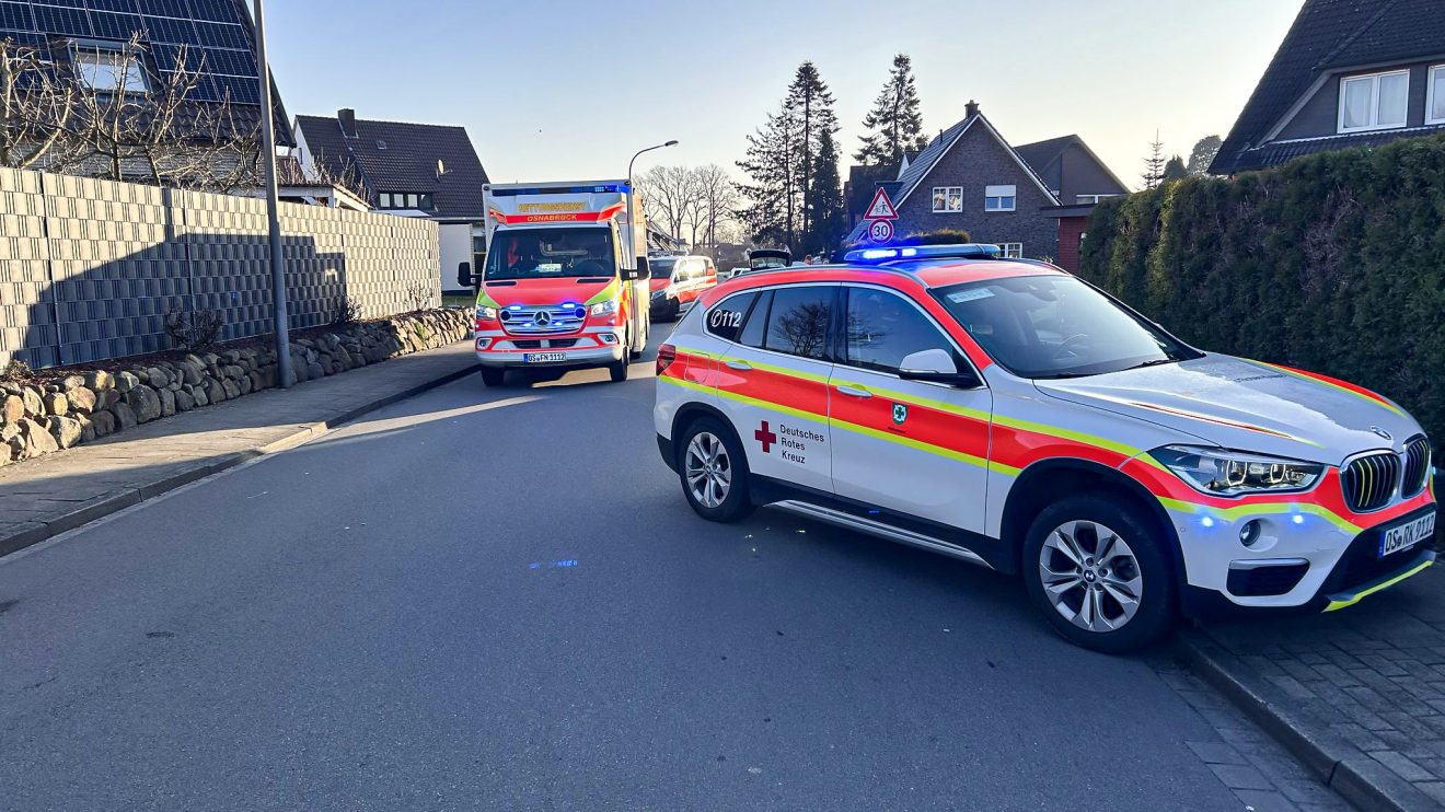 Verkehrsunfall auf der Hans-Böckler-Straße in Wallenhorst am Donnerstagmorgen. Foto: K. S. / md-foto.com